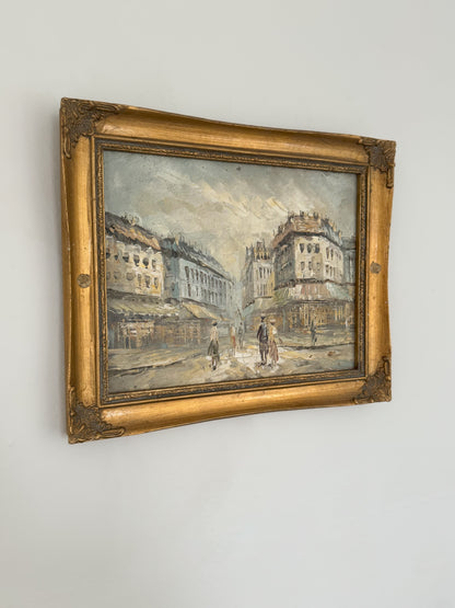 Vintage Original French Impressionist Framed Oil Painting, Paris Scene (Option 3)