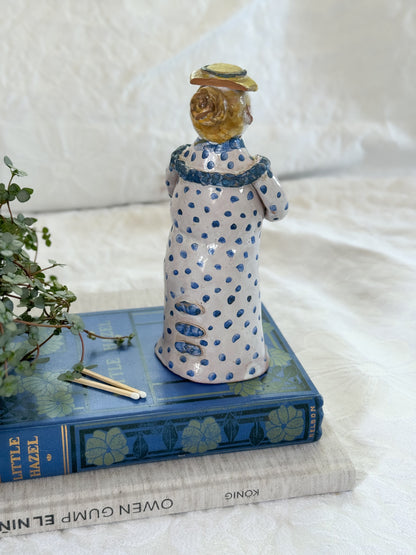 Incredible One-of-a-Kind Studio Pottery Figure – Folk Art Lady (Signed)