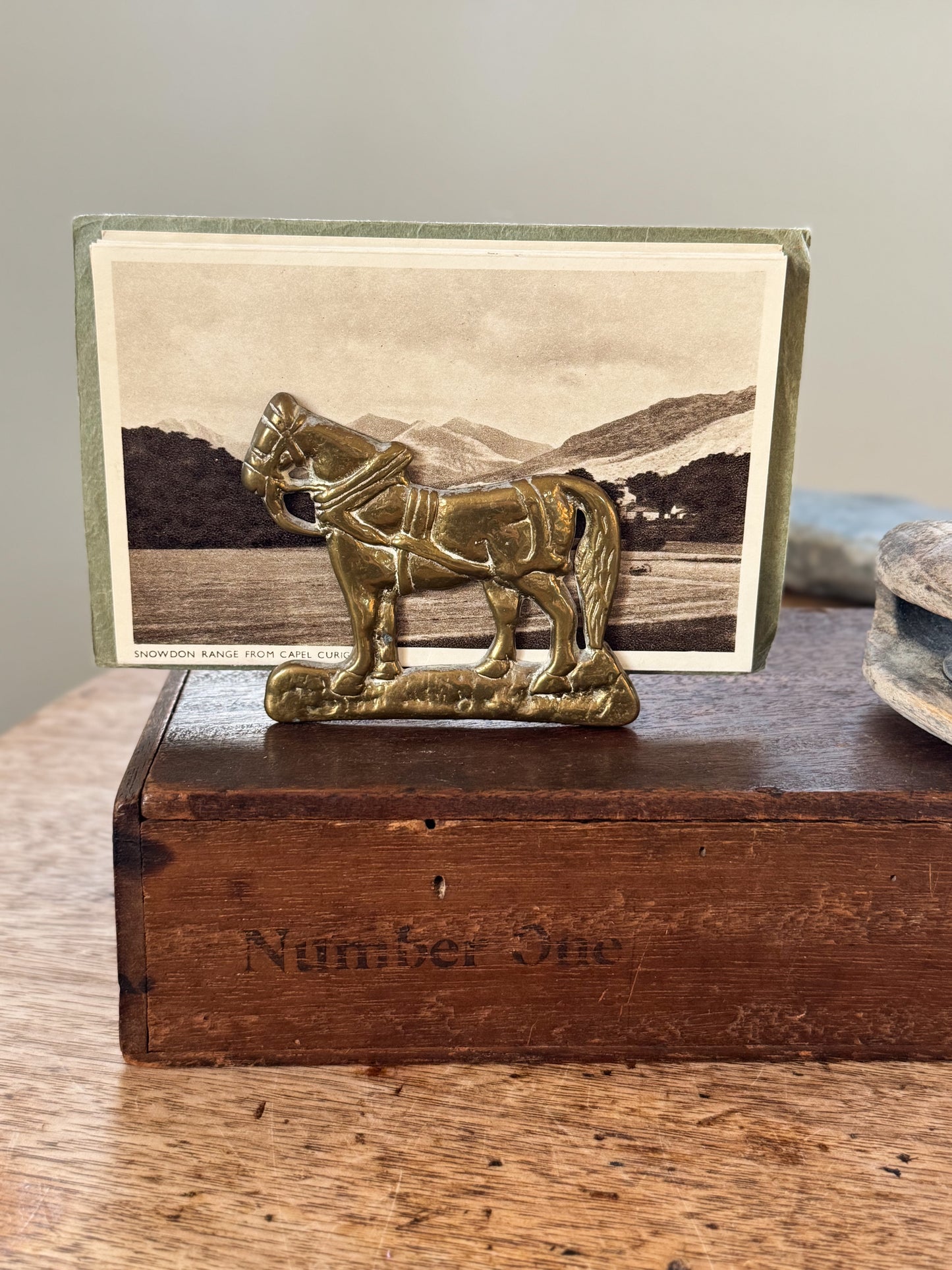Vintage Solid Brass Horse Letter Rack