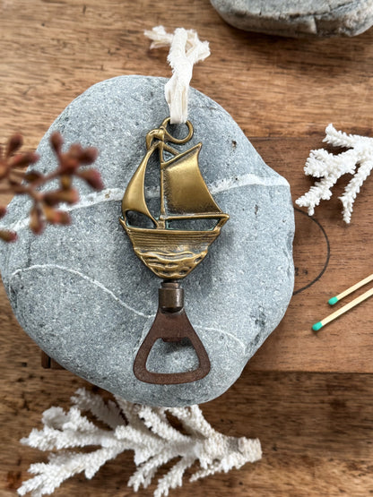 Vintage Brass Sailing Boat Bottle Opener
