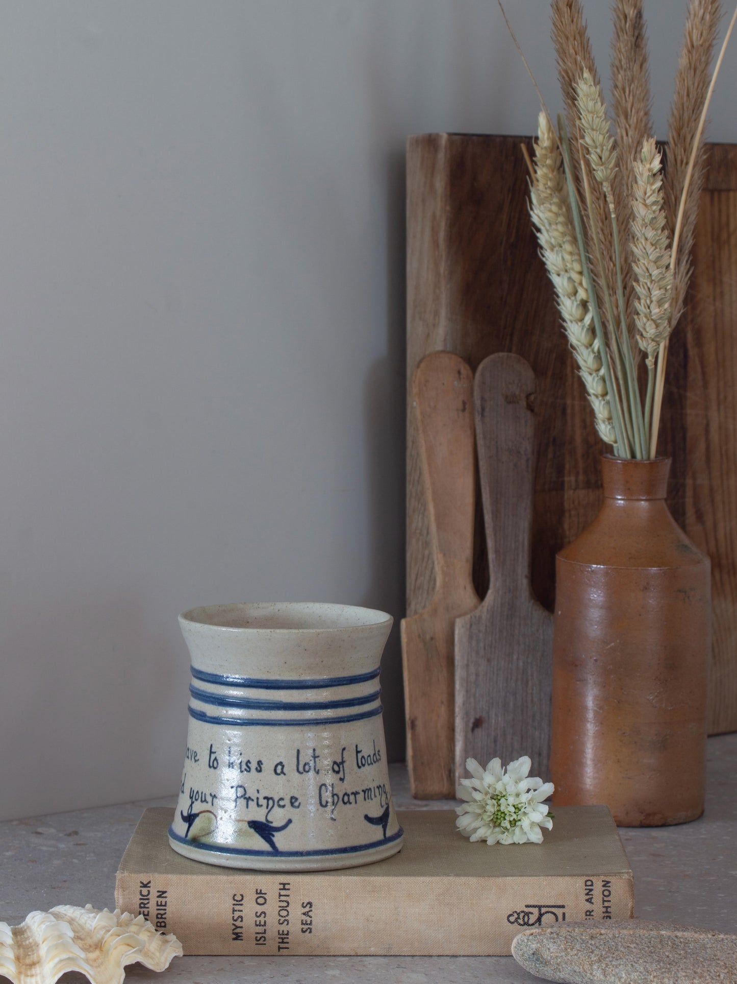 Vintage 1980s Bruton Pottery ‘Prince Charming’ Studio Pottery Mug