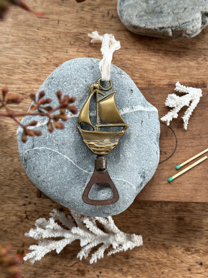 Vintage Brass Sailing Boat Bottle Opener