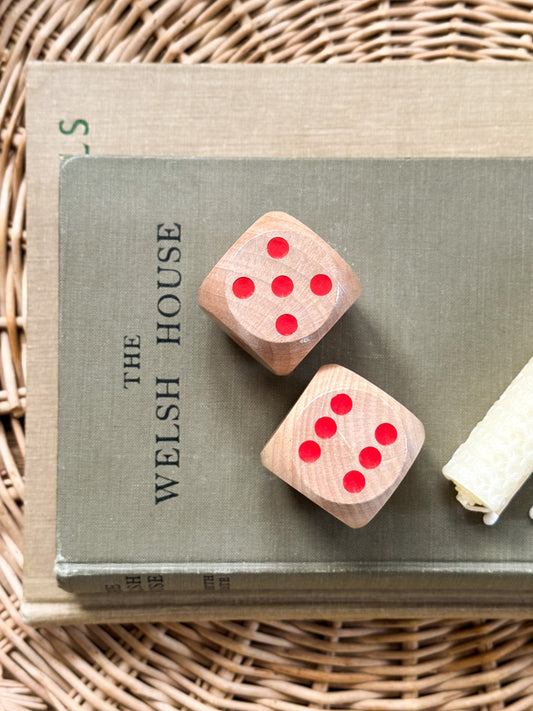 Vintage Pair of Large Wooden Dice