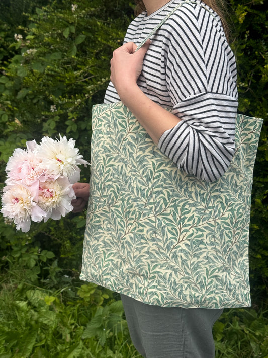 Handmade & Lined Cotton Tote Bag – Willow Bough, William Morris
