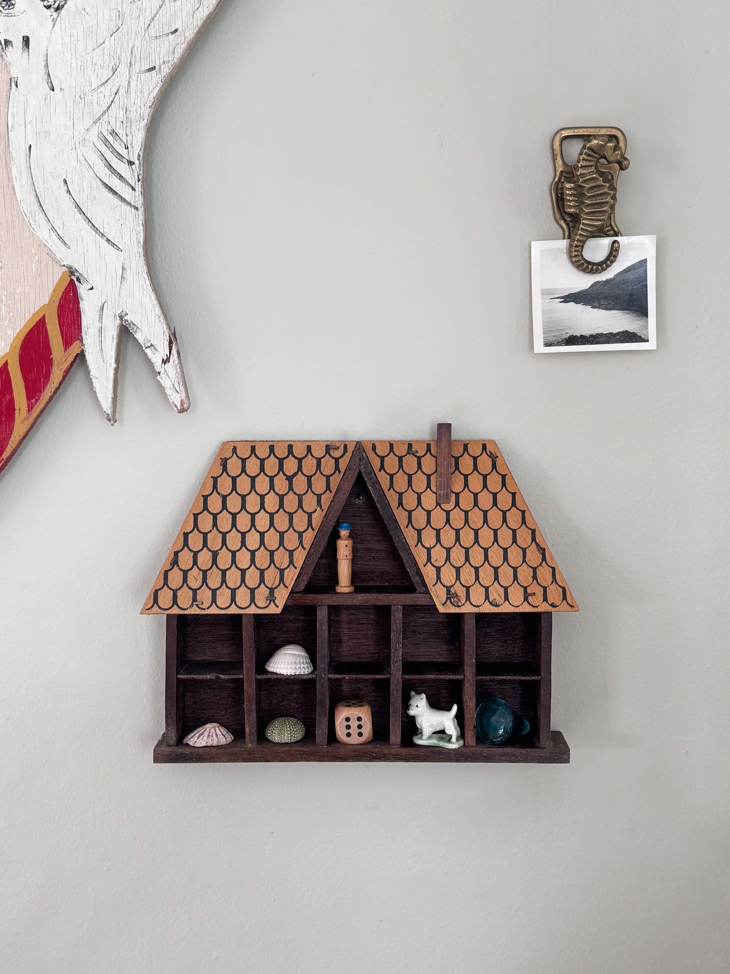 Vintage Wooden Trinket Shelf - Little Cottage