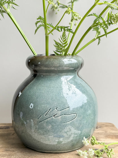 Vintage Studio Pottery Drip Glaze Vase