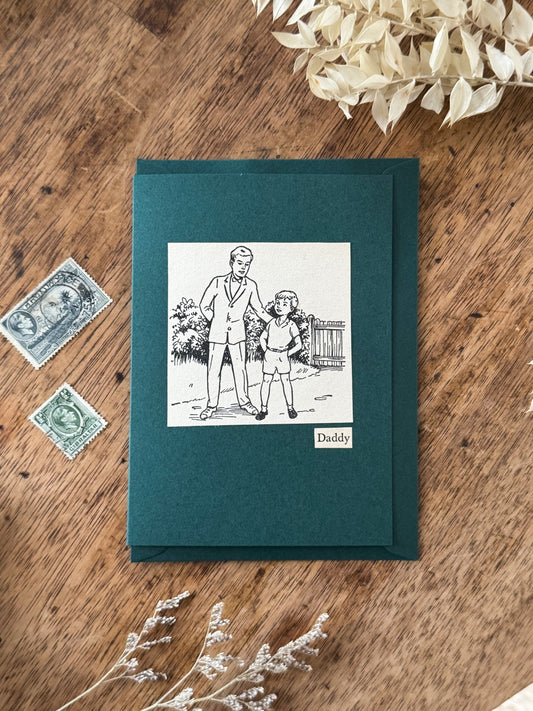 Handmade Hiraeth Vintage Illustration Greeting Card ‘Daddy’ • A6