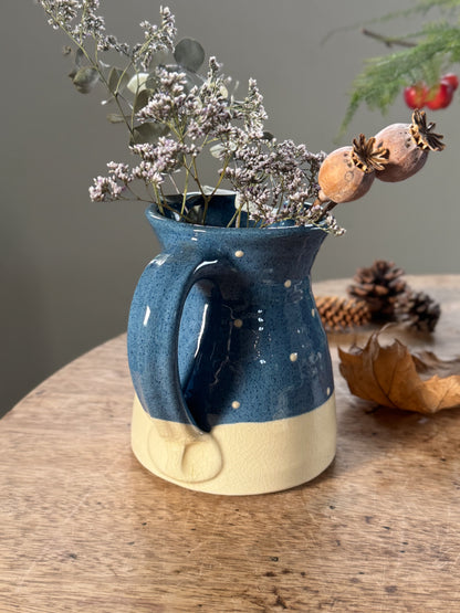 Vintage Handmade Studio Pottery ‘Penguins in the Snow’ Slipware Jug