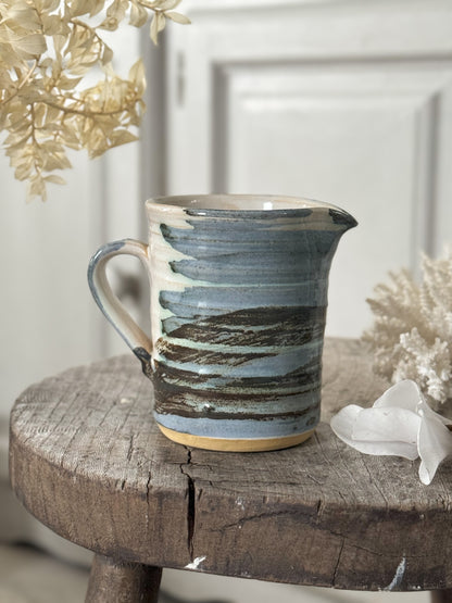 Vintage Studio Pottery Blue Abstract Creamer