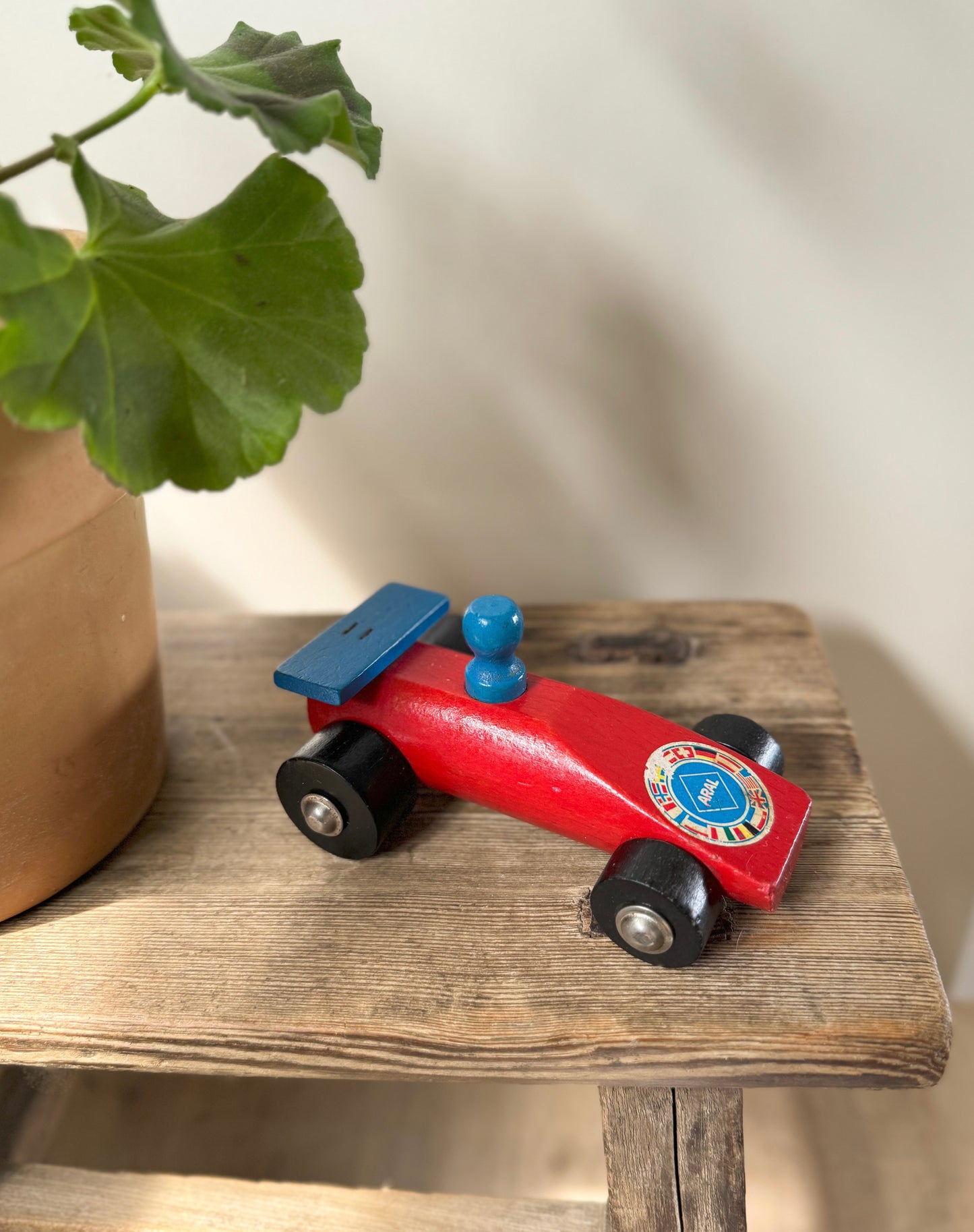 Midcentury Wooden Toy Racing Car by ARAL