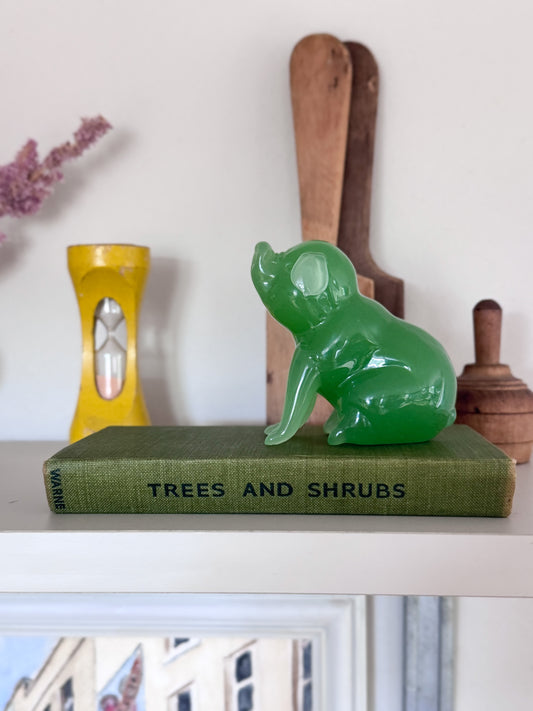 Vintage Hand-Carved Aventurine Pig Sculpture