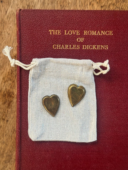 Antique Brass Heart Love Tokens (Pair)