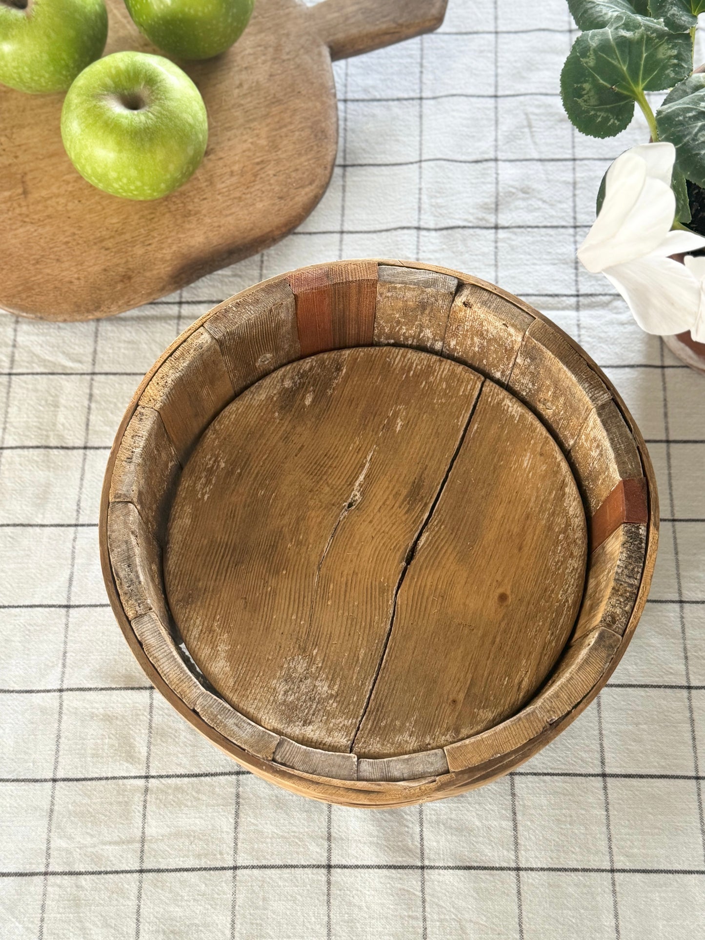 Vintage French Folk Art Wooden Cheese Mould from the Alps