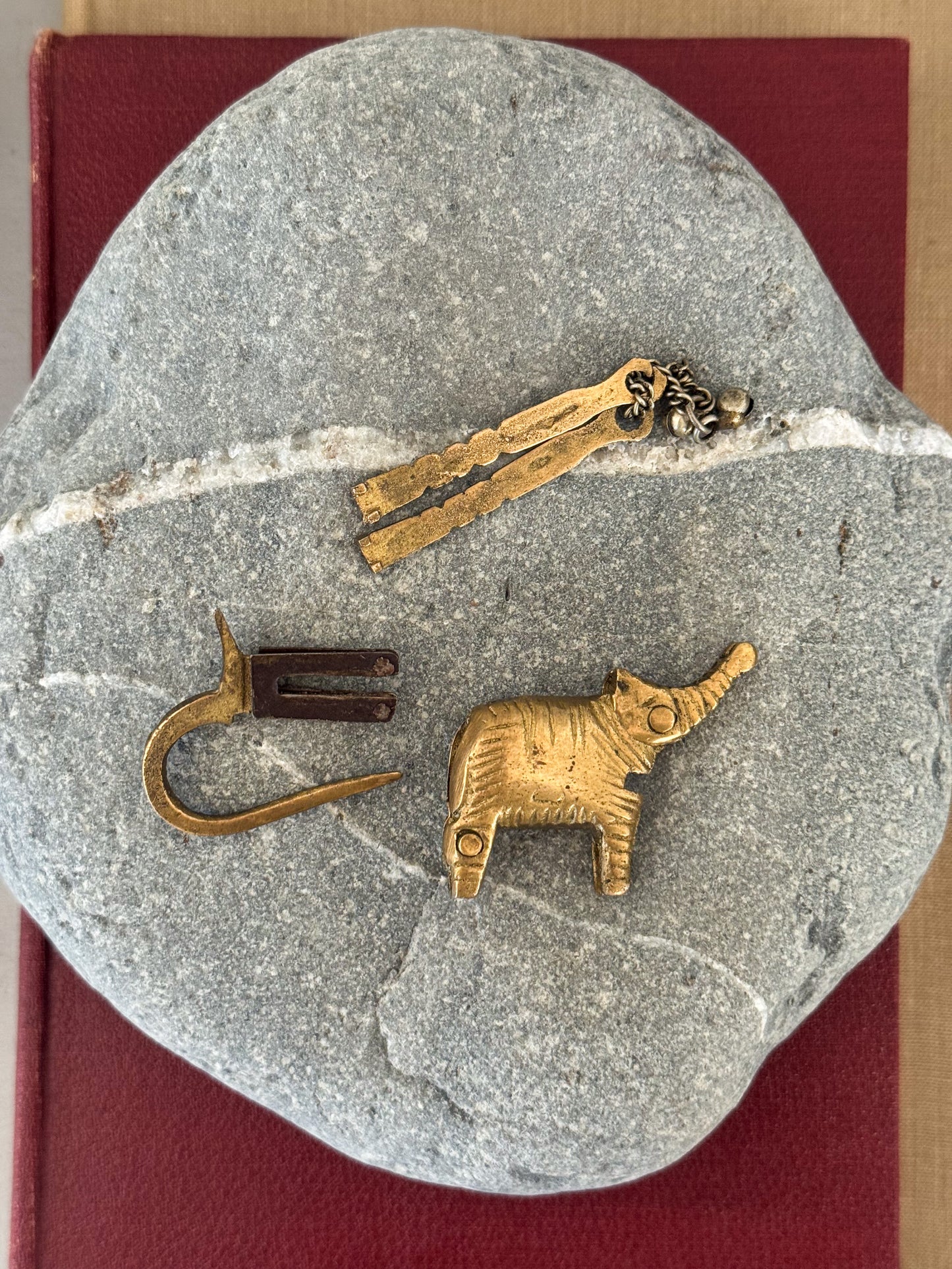 Vintage Solid Brass Chinese Elephant Puzzle Lock (with Original Key)