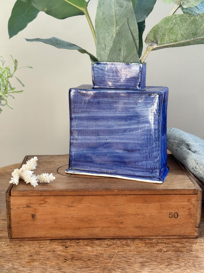 Very Rare Hand-Painted Studio Pottery Seaside Scene Vase by Andrew Bristow, Bristow Pottery