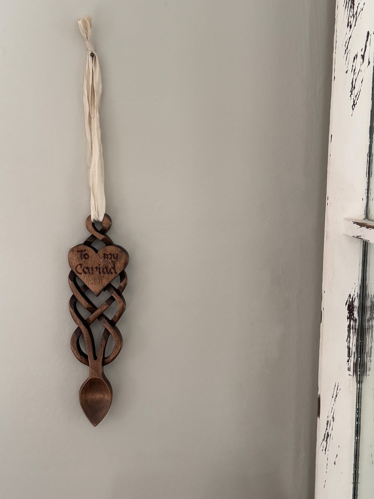 To My Cariad • To My Love - Vintage Hand-Carved Welsh Love Spoon