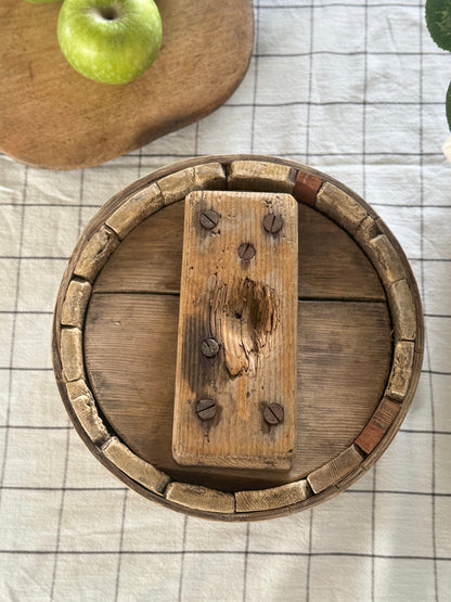 Vintage French Folk Art Wooden Cheese Mould from the Alps