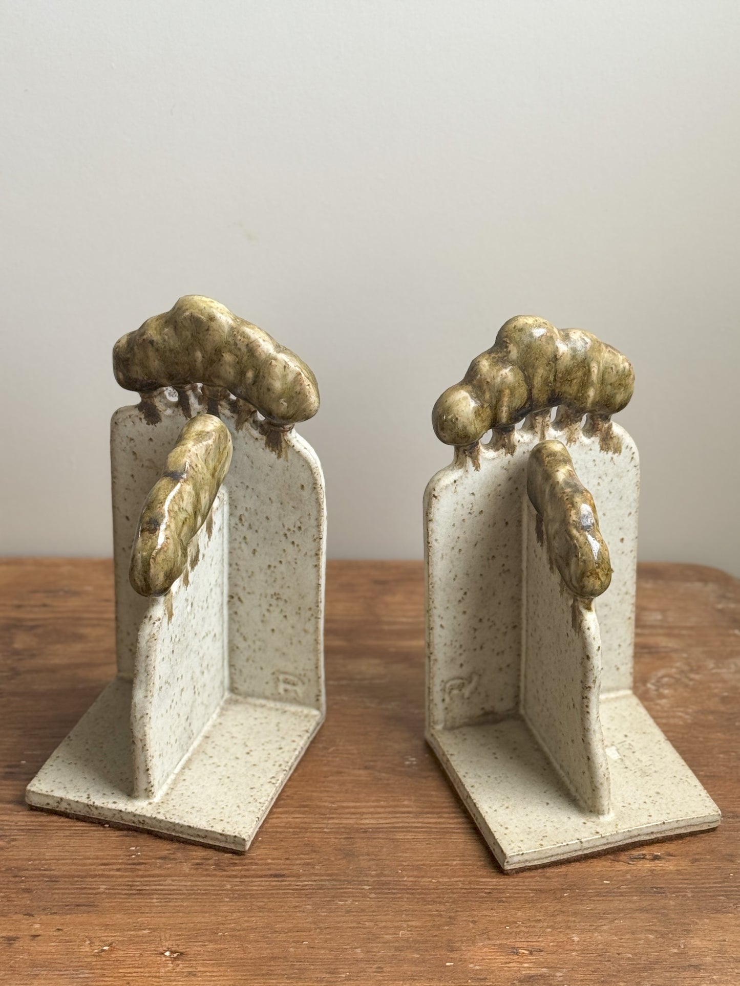 Unique Handmade Studio Pottery ‘Trees’ Book Ends (Pair)