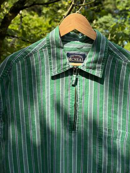 Vintage McNeal Green Striped Linen Tunic (Size XXL)