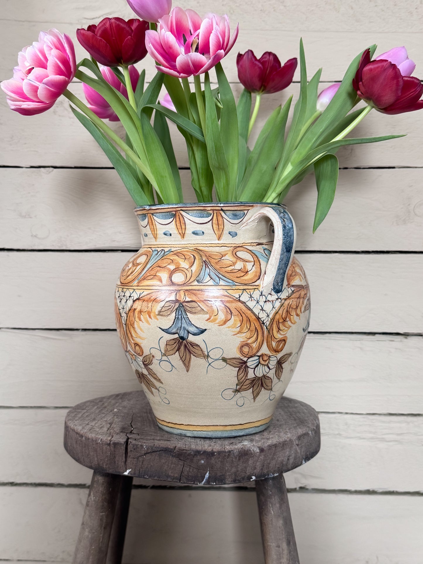 Vintage Large Portuguese Studio Pottery Handled Vessel