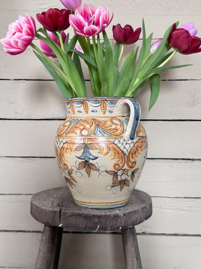 Vintage Large Portuguese Studio Pottery Handled Vessel