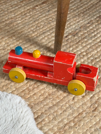 Vintage Handmade Wooden Pull Along Toy Train