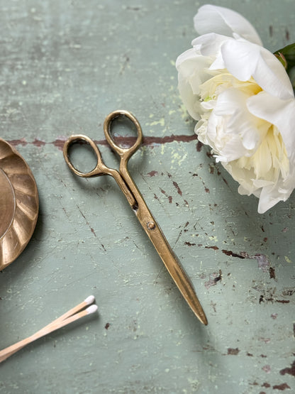 Vintage Solid Brass Candle Wick Trimming Scissors