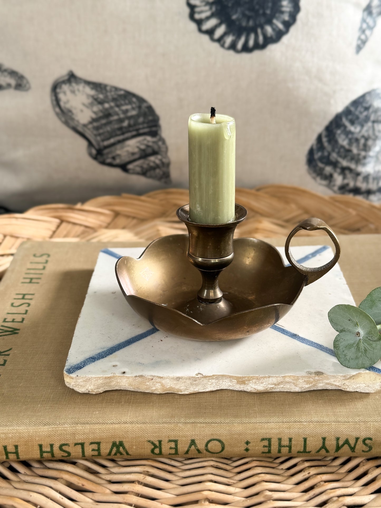 Vintage Solid Brass Scalloped Chamberstick