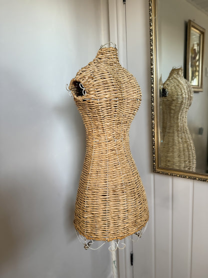 Vintage Wicker Female Mannequin