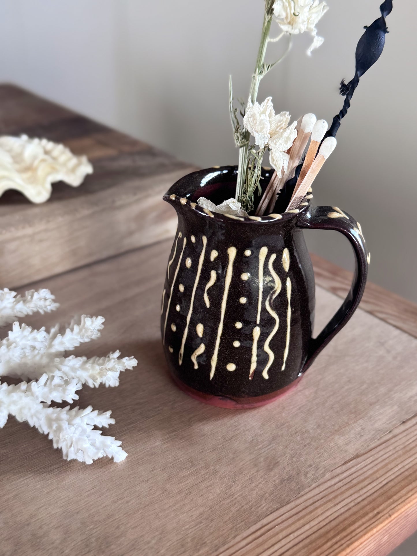 Anglesey Pottery Miniature Slipware Creamer by Janet Edwards