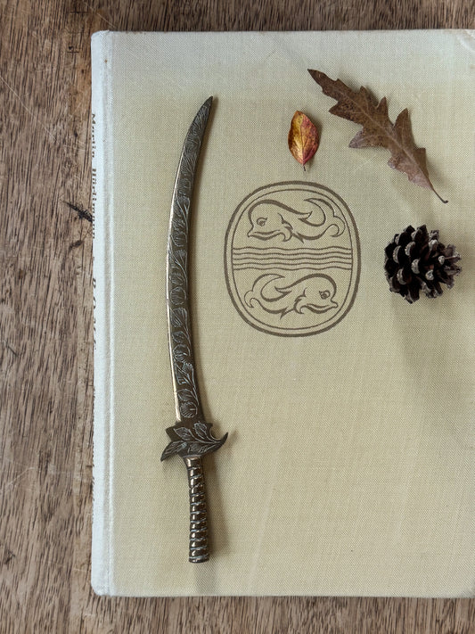 Vintage Solid Brass Etched Letter Opener