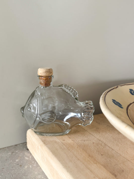 Vintage Glass Fish Shaped Bottle by Kefla, Germany