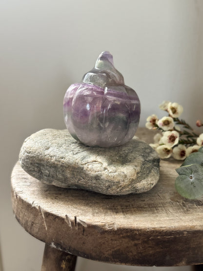 Vintage Hand-Carved Amethyst Pumpkin
