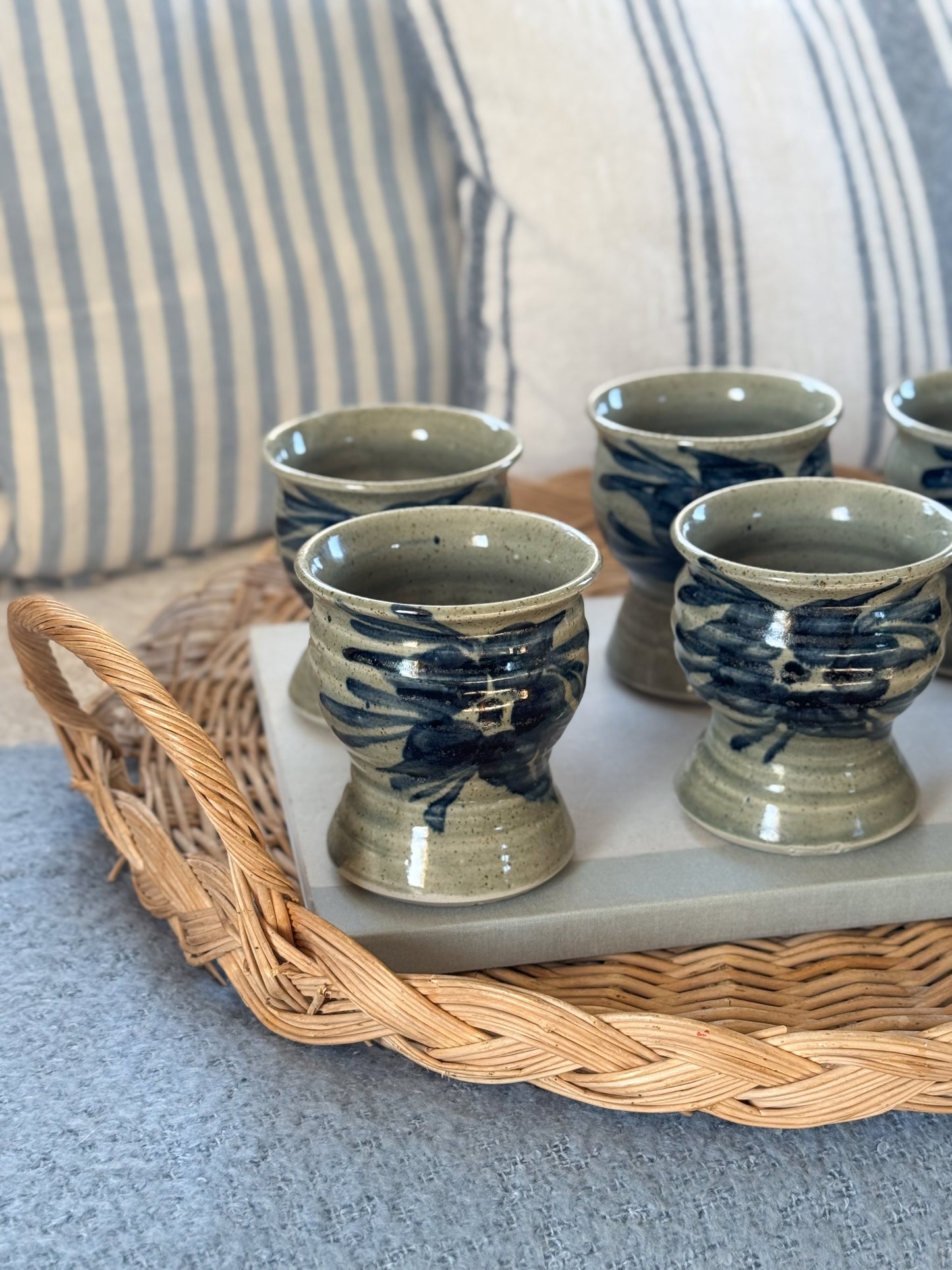 Vintage Welsh Studio Pottery Tumblers by Begelly Pottery • Set of 6