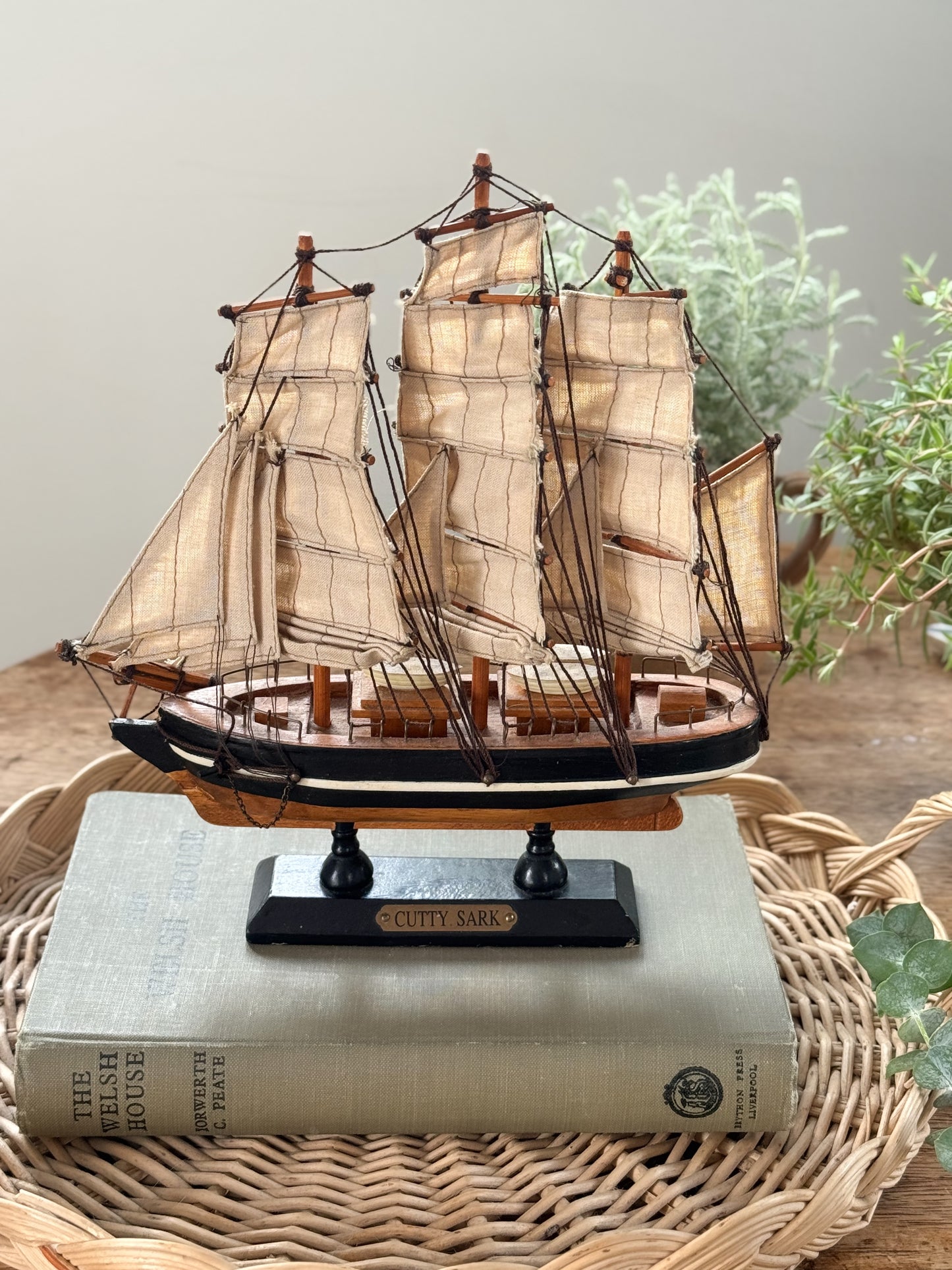 Vintage Wooden Model Ship - Cutty Sark