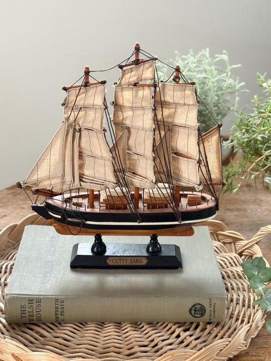 Vintage Wooden Model Ship - Cutty Sark