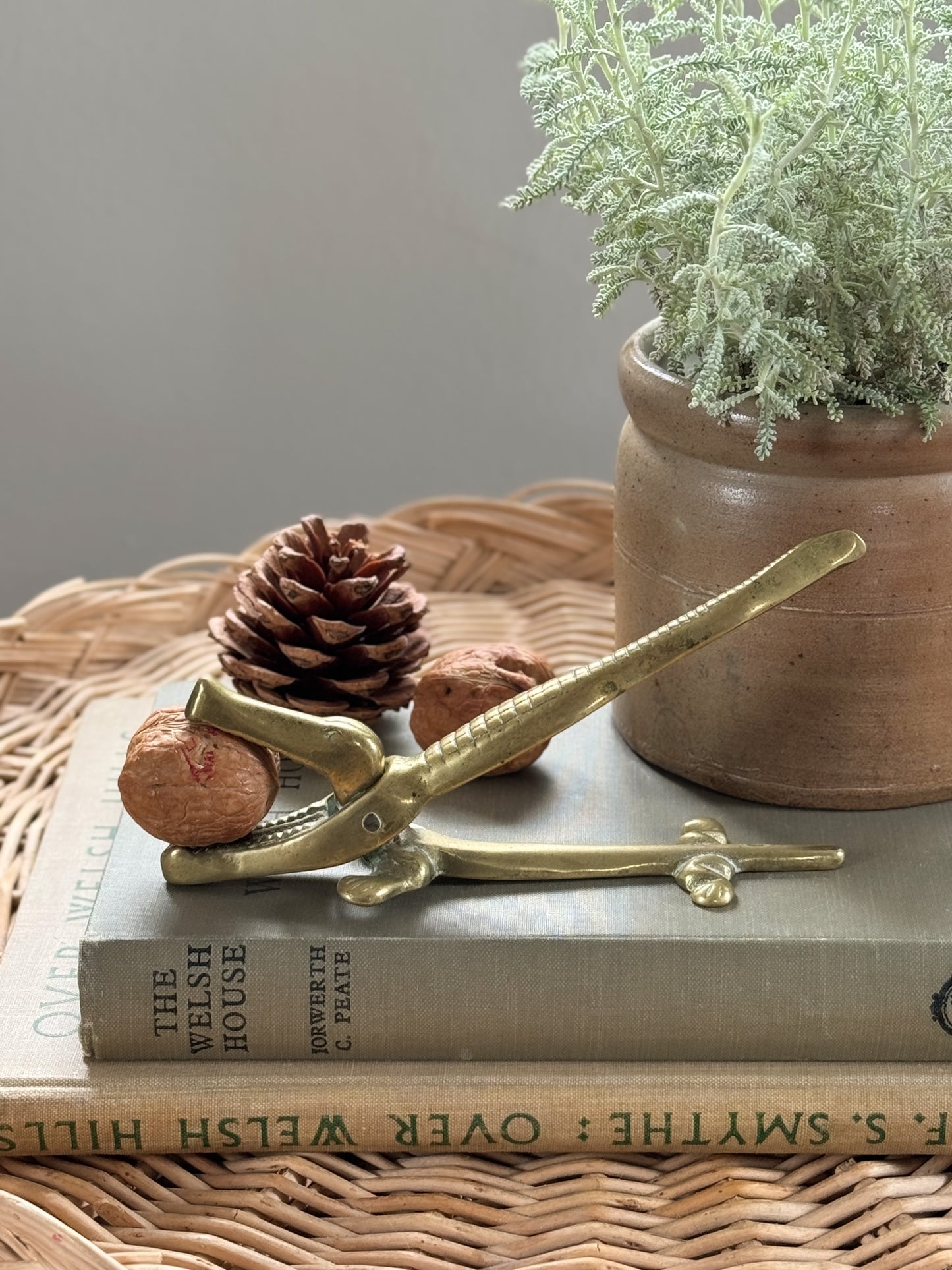 Vintage Solid Brass Alligator Nutcracker