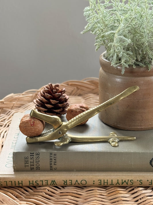Vintage Solid Brass Alligator Nutcracker