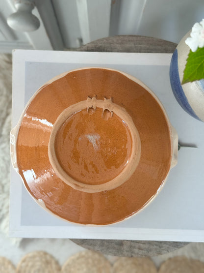 Vintage Mediterranean Studio Pottery Slipware Bowl