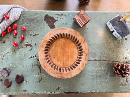 Antique Wooden Sun Shaped Shortbread Mould