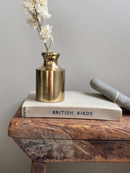 Vintage Solid Brass Bottle Bud Vase