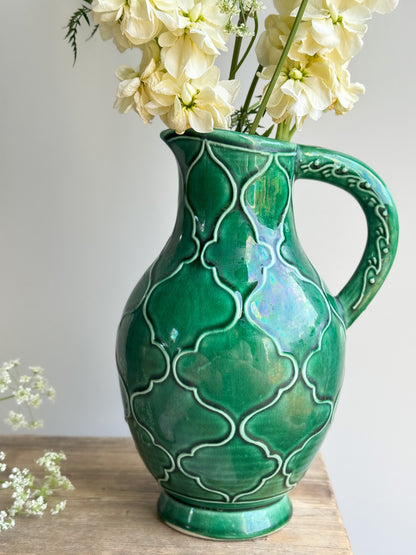 Vintage Dartmouth Pottery Green Glazed Gaul Shaped Jug