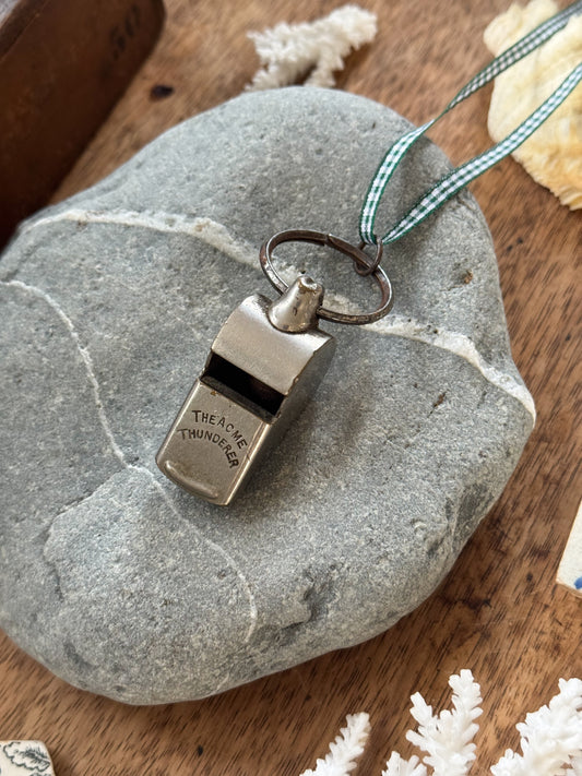 Vintage ‘The Acme Thunderer’ Whistle with Gingham Ribbon