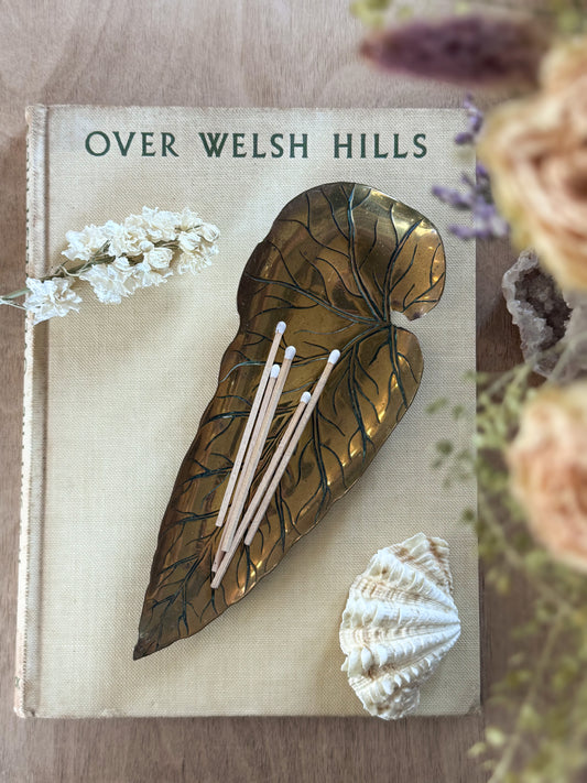 Vintage Solid Brass Leaf Trinket Dish