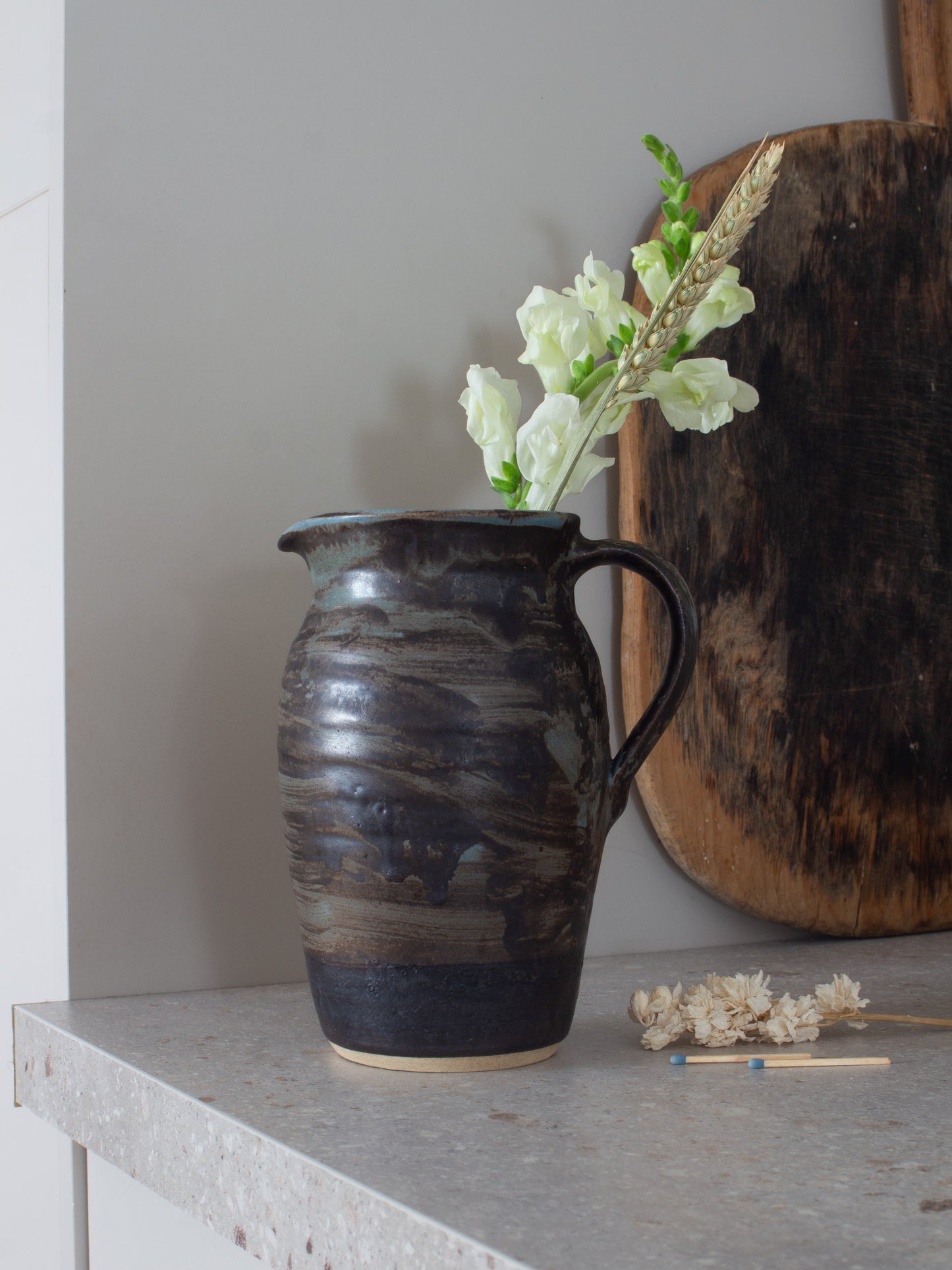 Vintage Welsh Abaty Pottery Studio Pottery Jug, Cardiganshire, c.1960s–70s