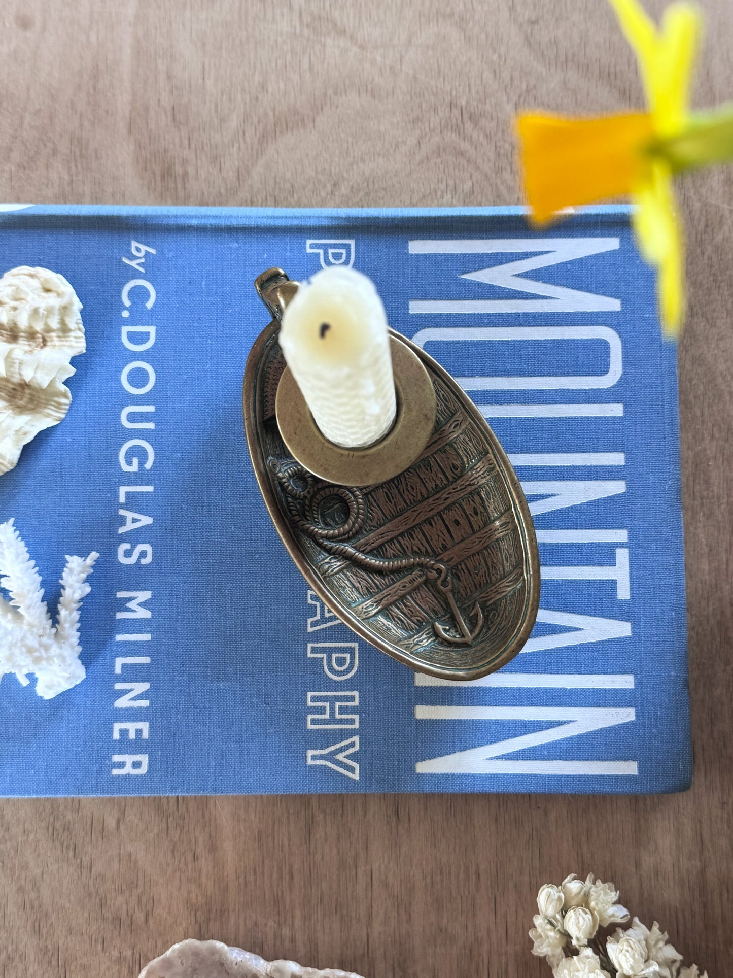 Vintage Brass Boat Shaped Chamberstick