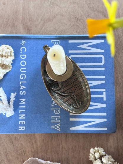 Vintage Brass Boat Shaped Chamberstick