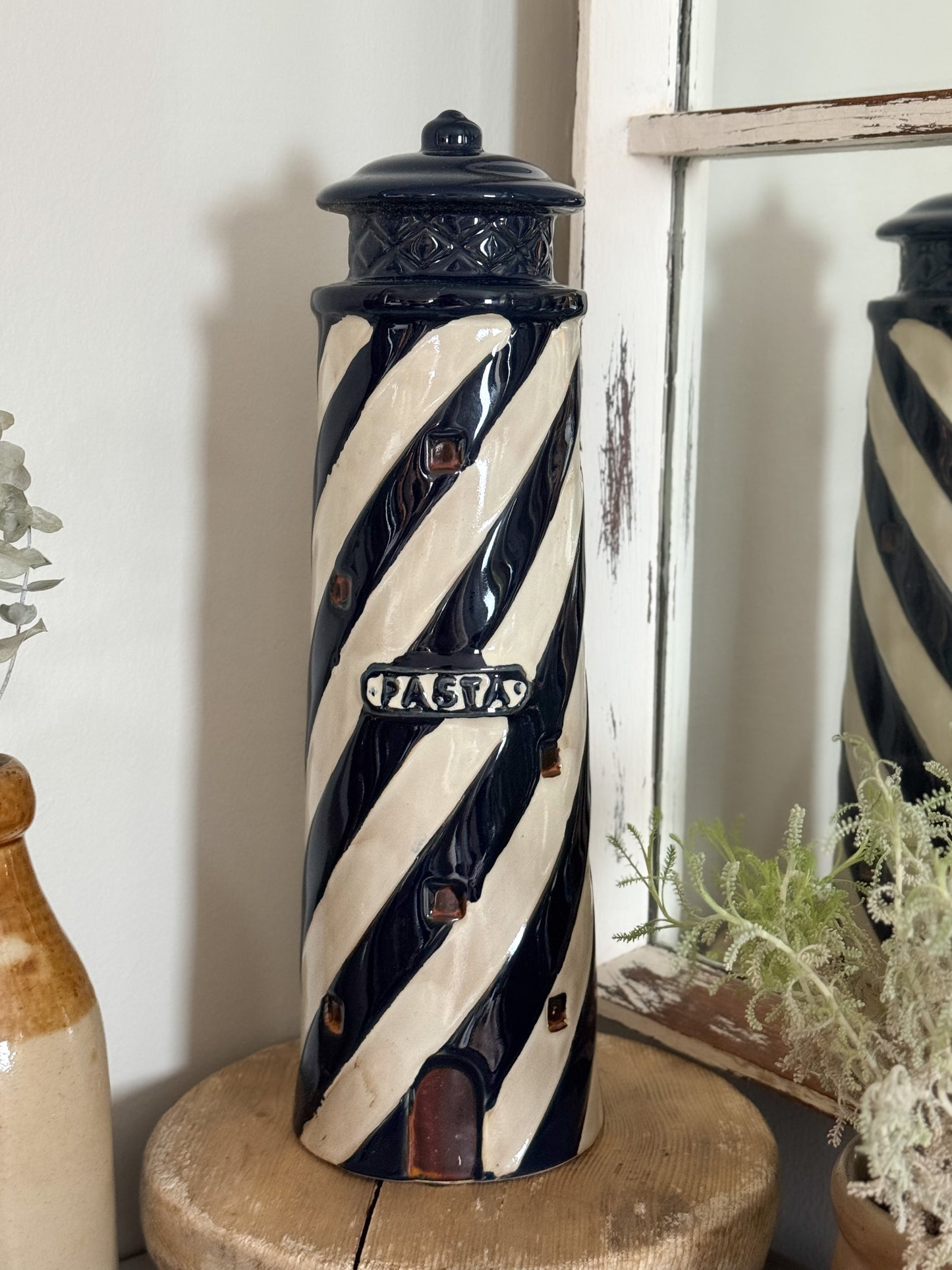 Vintage Ceramic Lighthouse Pasta Jar