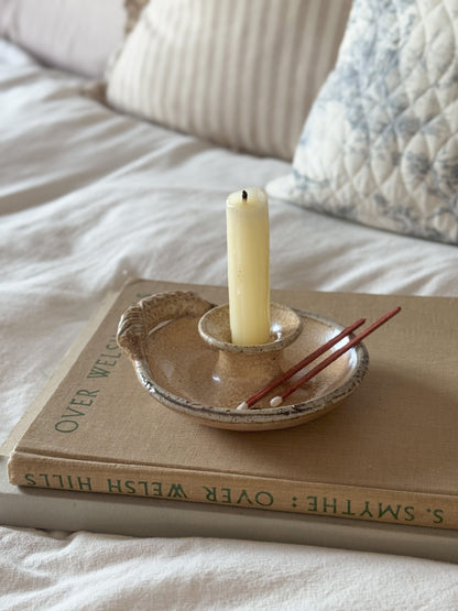 Vintage French Studio Pottery Candle Holder
