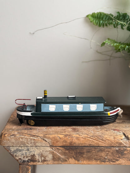 Vintage Wooden Hand-Painted ‘Hanah’ Narrowboat